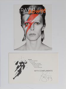 Lot #7230 David Bowie Signed Compliments Card - Image 2
