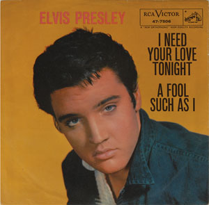 Lot #7073 Elvis Presley ‘I Need Your Love Tonight’ 45 RPM Record