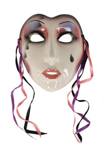 Lot #7462  Prince’s Birthday Masquerade Ball Pair of Party-Used Ceramic Masquerade Faces - Image 2