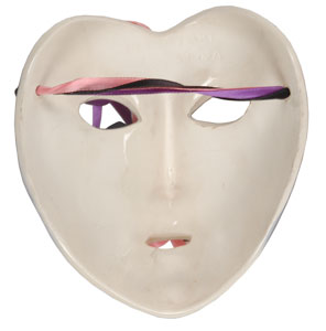 Lot #7462  Prince’s Birthday Masquerade Ball Pair of Party-Used Ceramic Masquerade Faces - Image 4