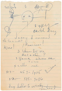 Lot #7473 Miles Davis Handwritten and Twice-Signed