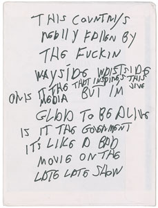 Lot #7281 Joey Ramone Handwritten Lyrics - Image 2