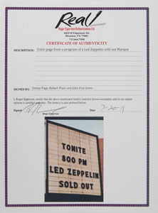 Lot #7140 Led Zeppelin Signed Program Page - Image 3