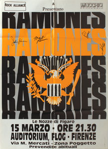 Lot #7322 Ramones 1992 Signed Rock Alliance Poster