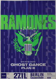 Lot #7318 Ramones 1986 Berlin Signed Poster
