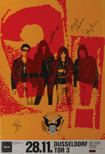Lot #7317  Ramones 1991 Dusseldorf Signed Poster