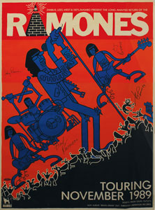 Lot #7320 Ramones 1989 Australia Oversized Signed Poster