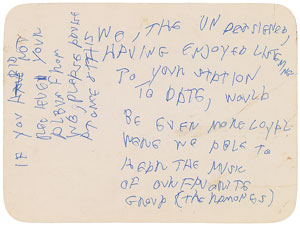 Lot #7288 Joey Ramone Handwritten Notes