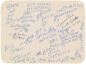 Lot #7288 Joey Ramone Handwritten Notes - Image 2