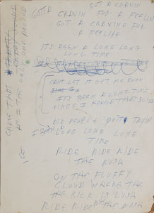 Lot #7283 Joey Ramone Handwritten Notes