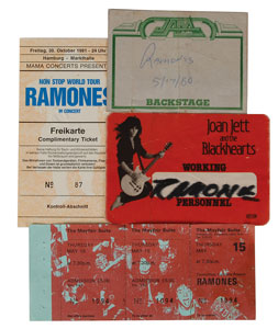 Lot #7296 Joey Ramone’s Collection of (4) Tickets and Passes - Image 1