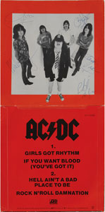 Lot #7218  AC/DC Signed EP Album Sleeve