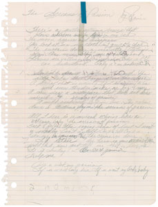 Lot #7487  Prince 'The Screams of Passion' Handwritten Lyrics - Image 1