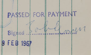 Lot #7020 John Lennon Signed 1967 Receipt - Image 2