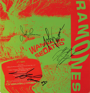 Lot #7370 Ramones Signed 'I Wanna Be Sedated' RPM