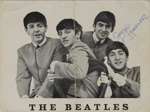 Lot #7026 George Harrison Twice-Signed Handwritten Letter on Fan Club Photograph - Image 2