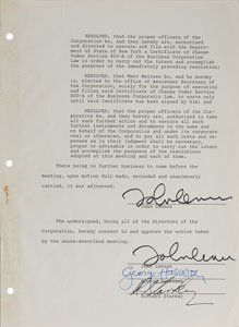 Lot #7004 Beatles Signed Document: Lennon, Harrison, Starr