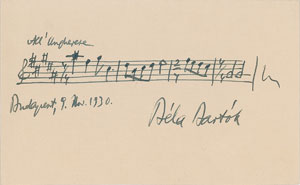 Lot #482 Bela Bartok - Image 1