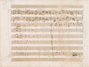 Lot #492 Wolfgang Amadeus Mozart Handwritten Musical Manuscript - Image 1