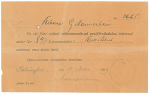 Lot #282 Carl Gustav von Mannerheim
