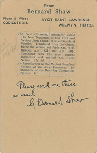 Lot #477 George Bernard Shaw