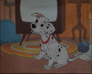 Lot #350 Puppy production cel from 101 Dalmations