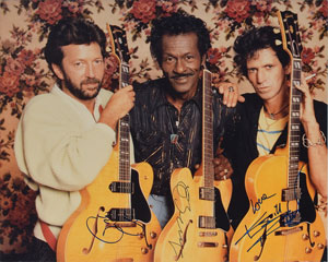 Lot #477 Eric Clapton, Keith Richards, and Chuck Berry - Image 1