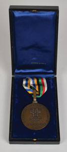 Lot #716 Grenoble 1968 Winter Olympics Ice Hockey Bronze Winners Medal with Ribbon & Box - Image 6
