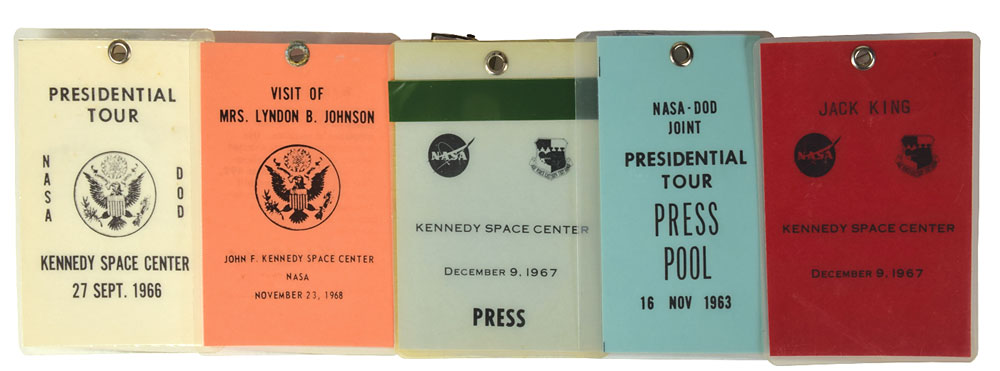 Lot #8180 Jack King's Set of (5) NASA Passes