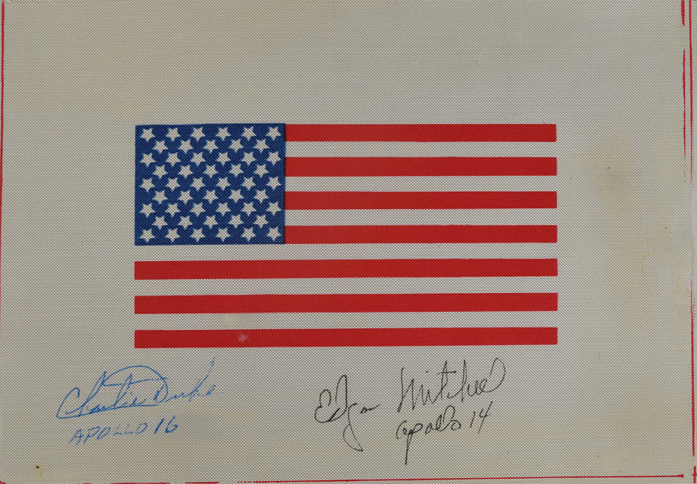 Lot #8316  Apollo 14 and 16: Mitchell and Duke Signed Beta Cloth