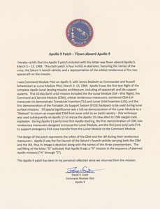 Lot #8206 Dave Scott's Apollo 9 Flown Signed Patch - Image 3