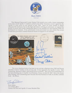 Lot #8220 Buzz Aldrin’s Apollo 11 ‘Type 1’ Signed Insurance Cover - Image 1