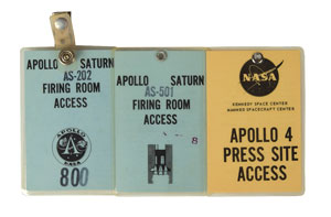 Lot #8182 Jack King's Set of (3) Early Apollo Access Badges
 - Image 1
