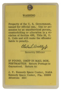Lot #8181 Jack King's Apollo 5 Access Badge - Image 2