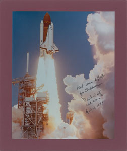 Lot #8496  STS-6: Paul Weitz Oversized Signed Photograph - Image 1