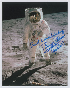 Lot #8249 Buzz Aldrin Signed Photograph