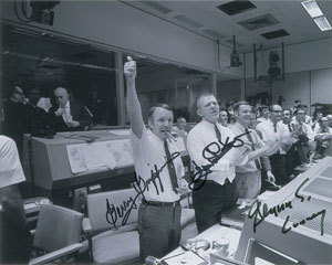 Lot #8296  Apollo 13 Mission Control Signed Photograph - Image 1