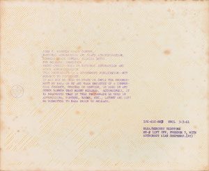 Lot #8053  MR-3: Alan Shepard Signed Photograph - Image 2