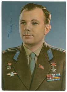 Lot #8034 Yuri Gagarin Signed Photograph - Image 1