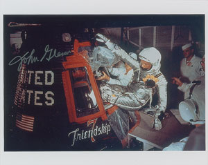 Lot #8067  MA-6: John Glenn Signed Photograph and Cover - Image 1