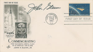 Lot #8067  MA-6: John Glenn Signed Photograph and Cover - Image 2