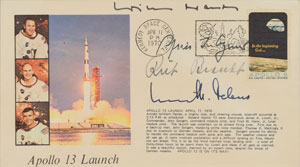 Lot #8297  Apollo 13 Launch Cover and Willy Brandt Signed Photograph - Image 1