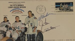 Lot #8348  Apollo 15 Signed Photograph and Cover - Image 1
