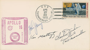 Lot #8368  Apollo 16 Signed Cover and Duke Signed