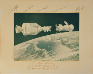 Lot #8426  Apollo-Soyuz Oversized Signed Photograph                          - Image 1