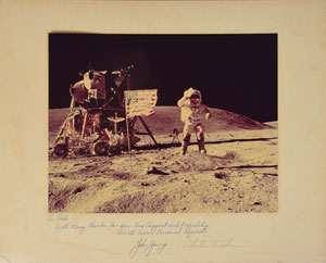 Lot #8365  Apollo 16 Oversized Signed Photograph - Image 1