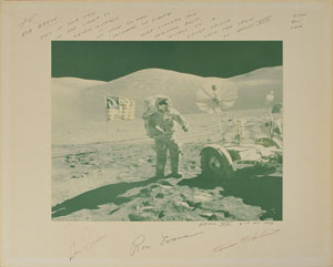 Lot #8386  Apollo 17 Oversized Signed Photograph - Image 1