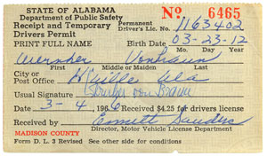 Lot #8018 Wernher von Braun's Driver's License