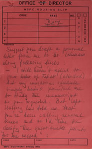 Lot #8014 Wernher von Braun Handwritten Notes