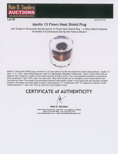 Lot #8287  Apollo 13 Flown Heatshield Plug - Image 4